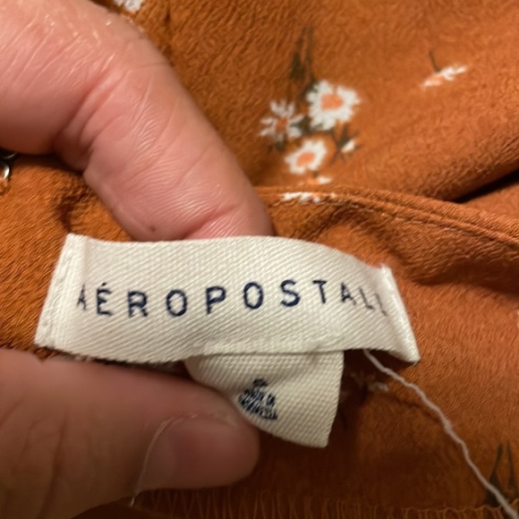 Aeropostale, small, burnt orange ( main)  white and green( floral print) - Picture 2 of 2